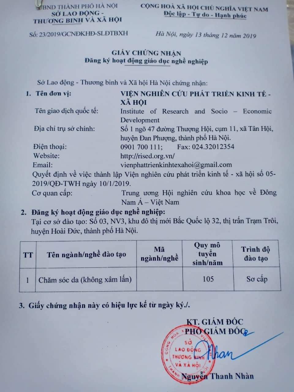 Tuyển sinh học viên ngành : Chăm sóc da ( không xâm lấn)